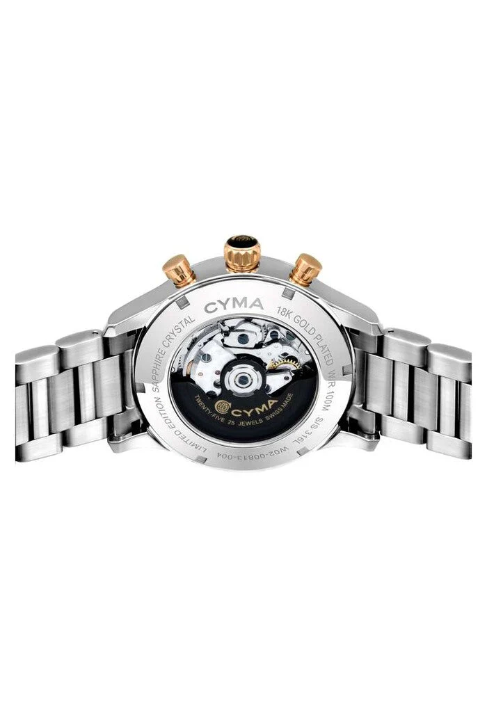 Cyma Grand Maestro The Chess 42mm Smoky brown dial with vertical brush finish Dial Silver Steel Bracelet - Image 3