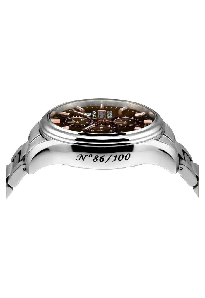 Cyma Grand Maestro The Chess 42mm Smoky brown dial with vertical brush finish Dial Silver Steel Bracelet - Image 4