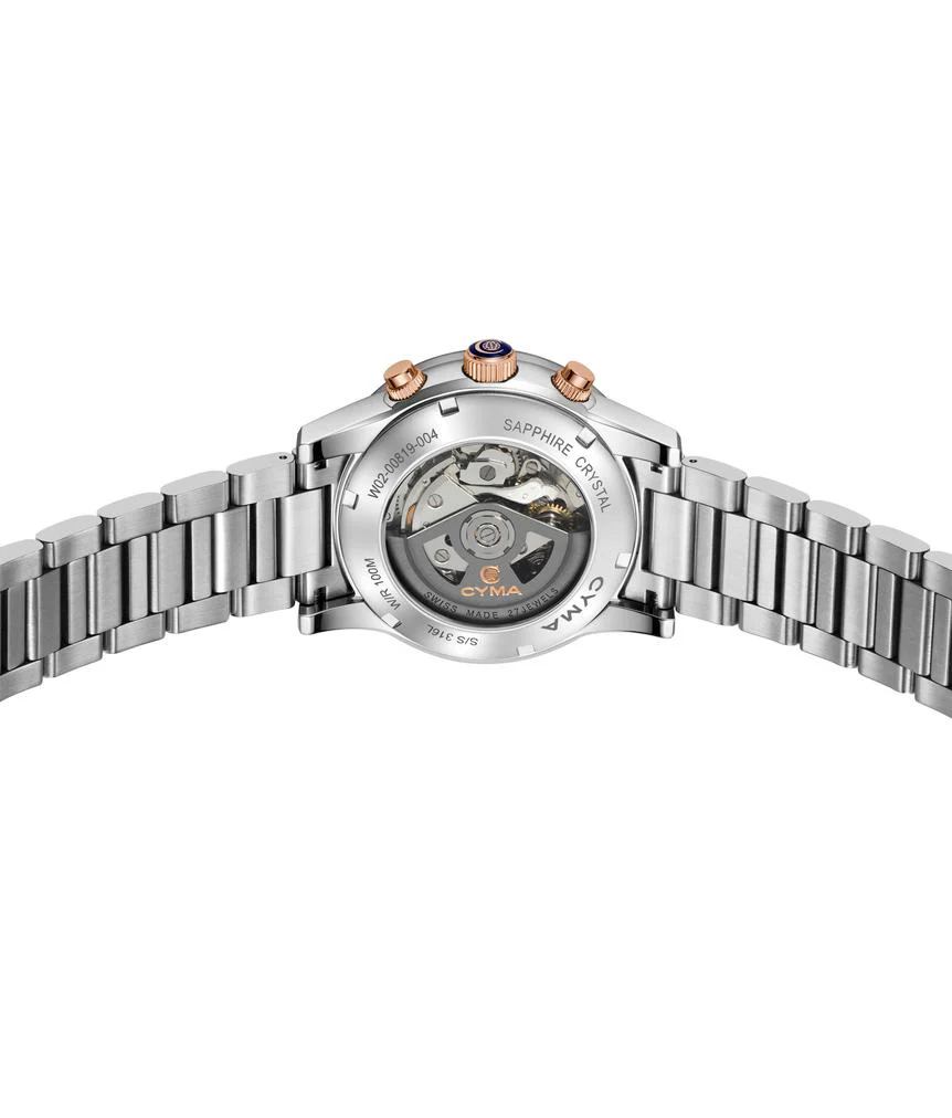 Cyma Grand Maestro Steel Cross Collection 42mm Black Sunray Dial Silver Steel Bracelet - Image 3