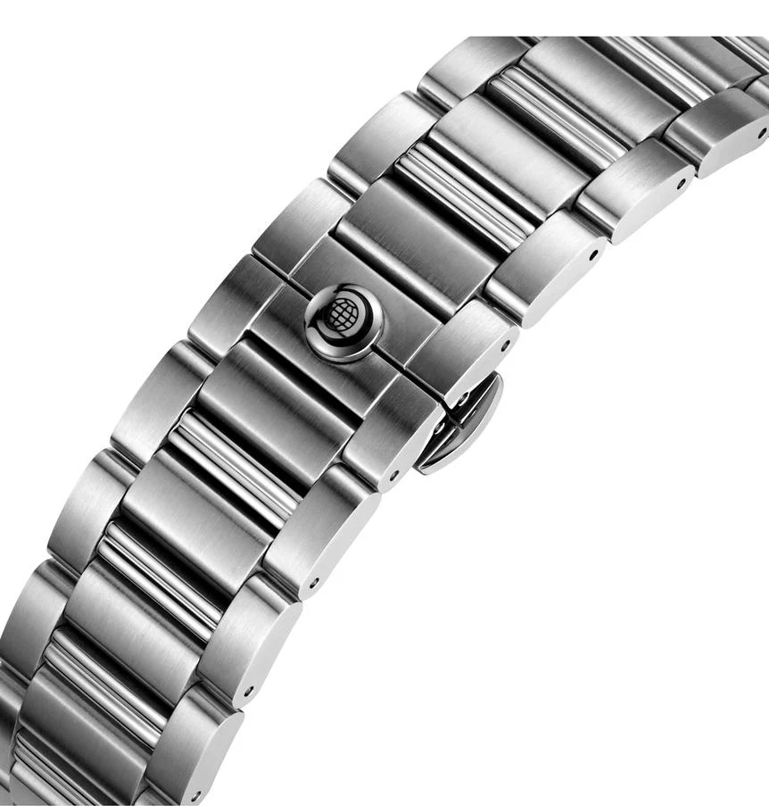 Cyma Grand Maestro Steel Cross Collection 42mm Black Sunray Dial Silver Steel Bracelet - Image 4