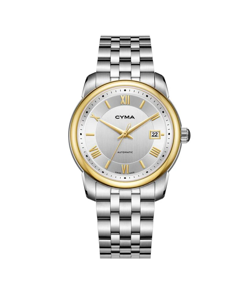 Cyma Signature Collection 37mm Silver white vertical hairline &amp; sunray dial Dial Silver Steel Bracelet